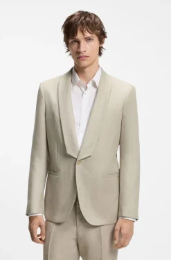 Slim-fit suit in linen twill