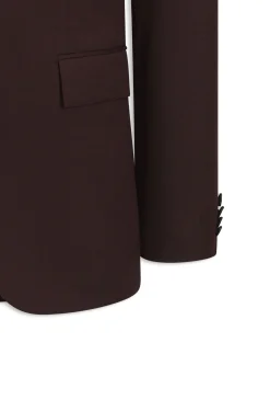 Slim-fit suit in micro-patterned virgin wool