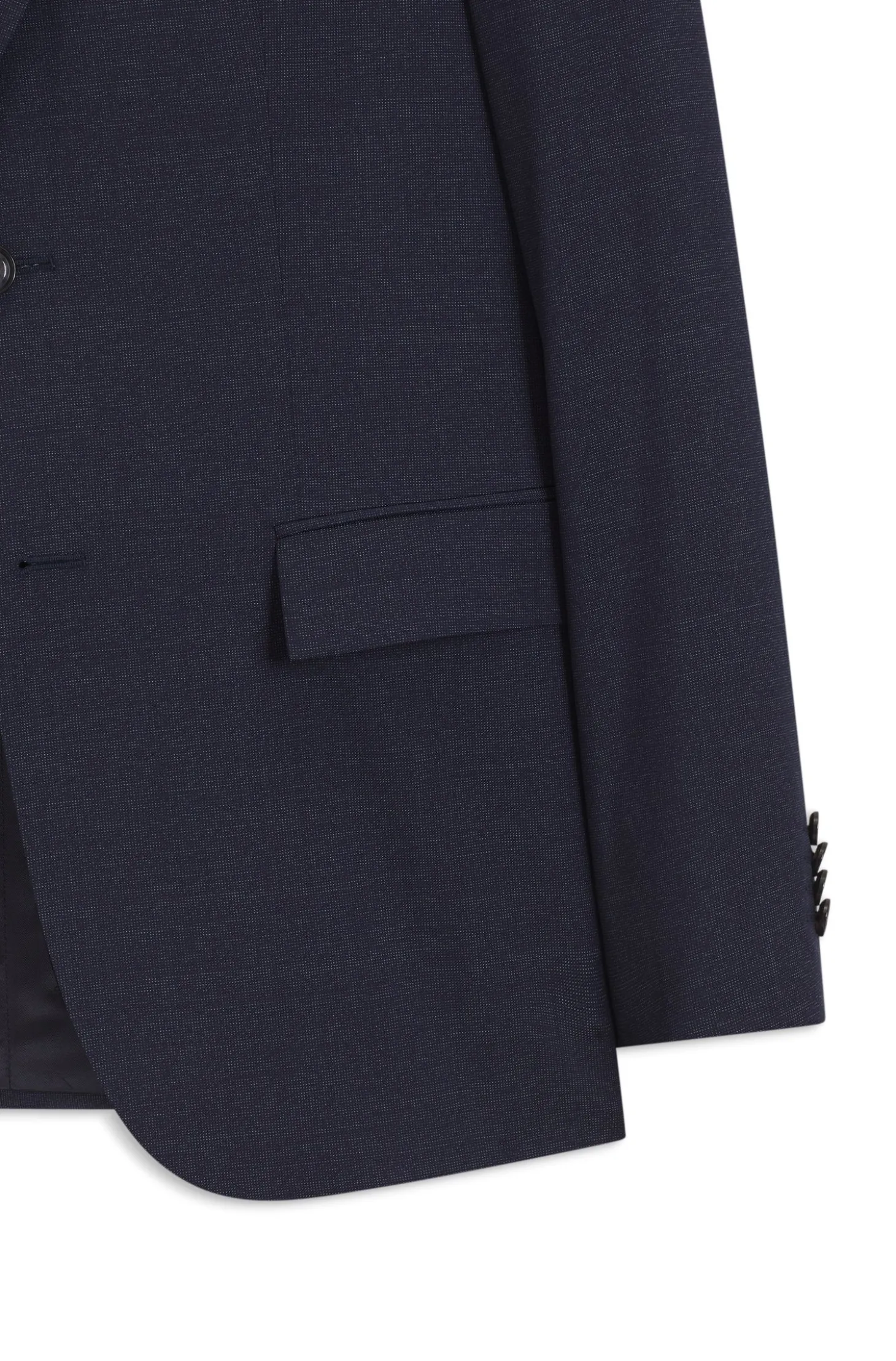 Slim-fit suit in micro-patterned virgin wool