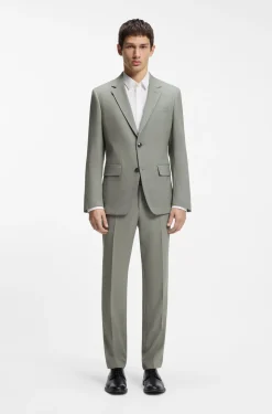 Slim-fit suit in stretch dobby cloth