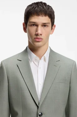 Slim-fit suit in stretch dobby cloth