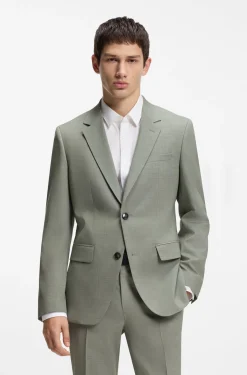 Slim-fit suit in stretch dobby cloth