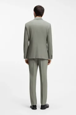 Slim-fit suit in stretch dobby cloth