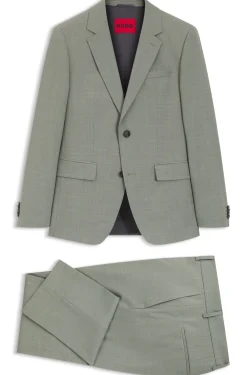 Slim-fit suit in stretch dobby cloth