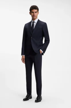 Slim-fit suit in striped Italian virgin wool