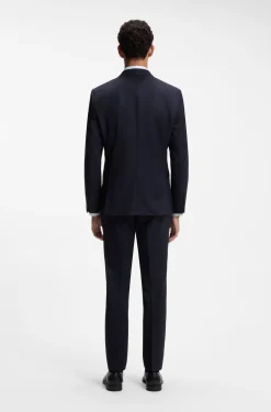 Slim-fit suit in striped Italian virgin wool