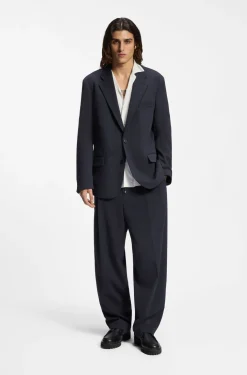Slim-fit suit jacket in performance-stretch seersucker