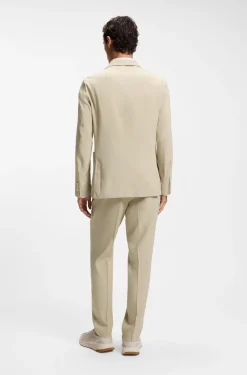 Slim-fit suit jacket in washable Tech Linen