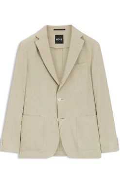 Slim-fit suit jacket in washable Tech Linen