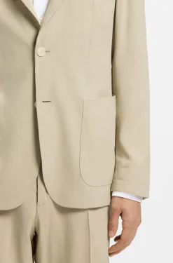 Slim-fit suit jacket in washable Tech Linen