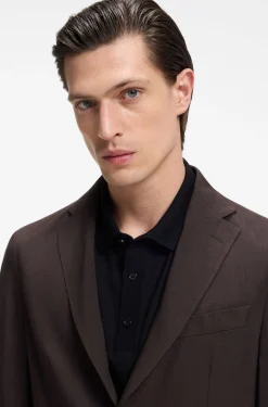 Slim-fit suit jacket in washable Tech Linen