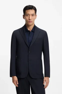 Slim-fit suit jacket in washable performance-stretch fabric