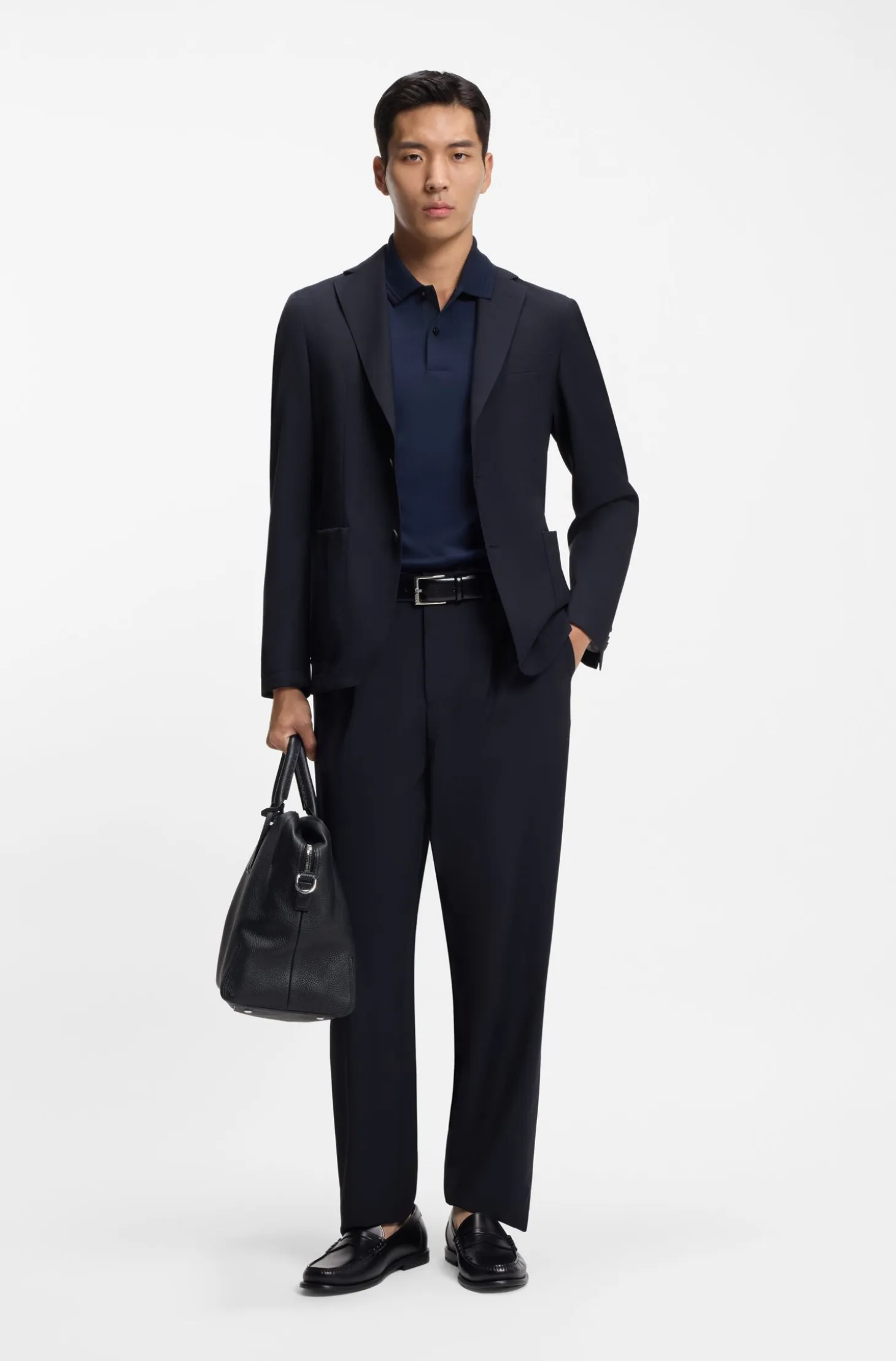 Slim-fit suit jacket in washable performance-stretch fabric