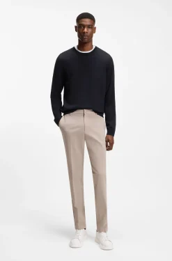 Slim-fit sweater in merino wool