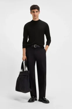 Slim-fit sweater with high neckline