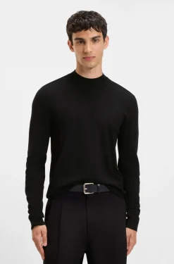 Slim-fit sweater with high neckline