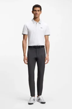 Slim-fit technical trousers with four-way stretch