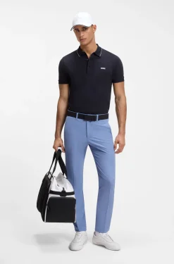 Slim-fit technical trousers with four-way stretch