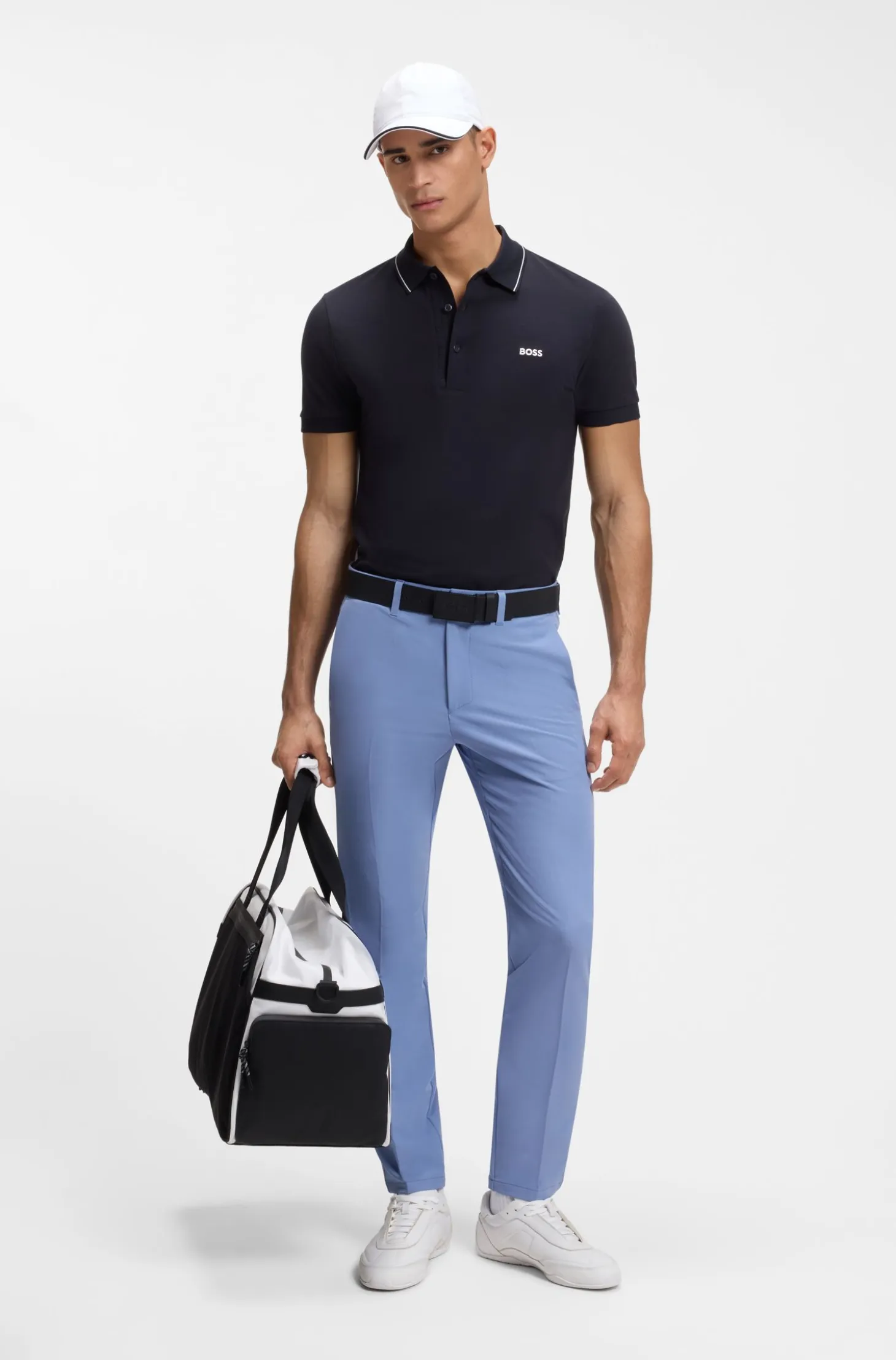 Slim-fit technical trousers with four-way stretch