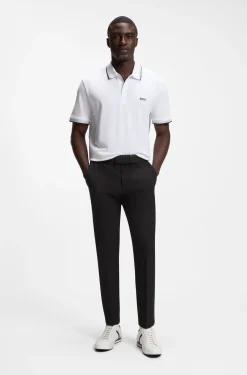 Slim-fit technical trousers with four-way stretch