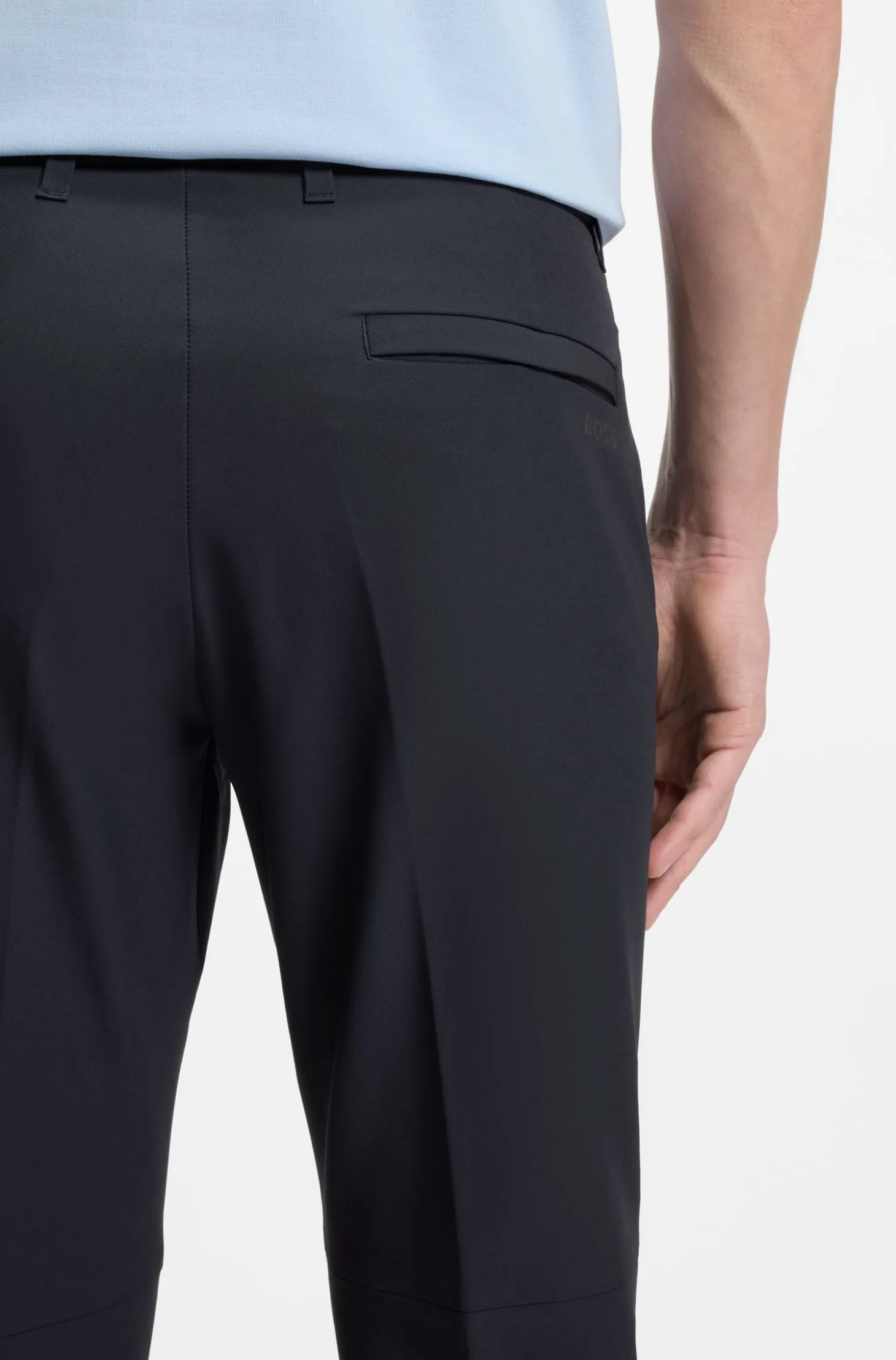 Slim-fit technical trousers with four-way stretch