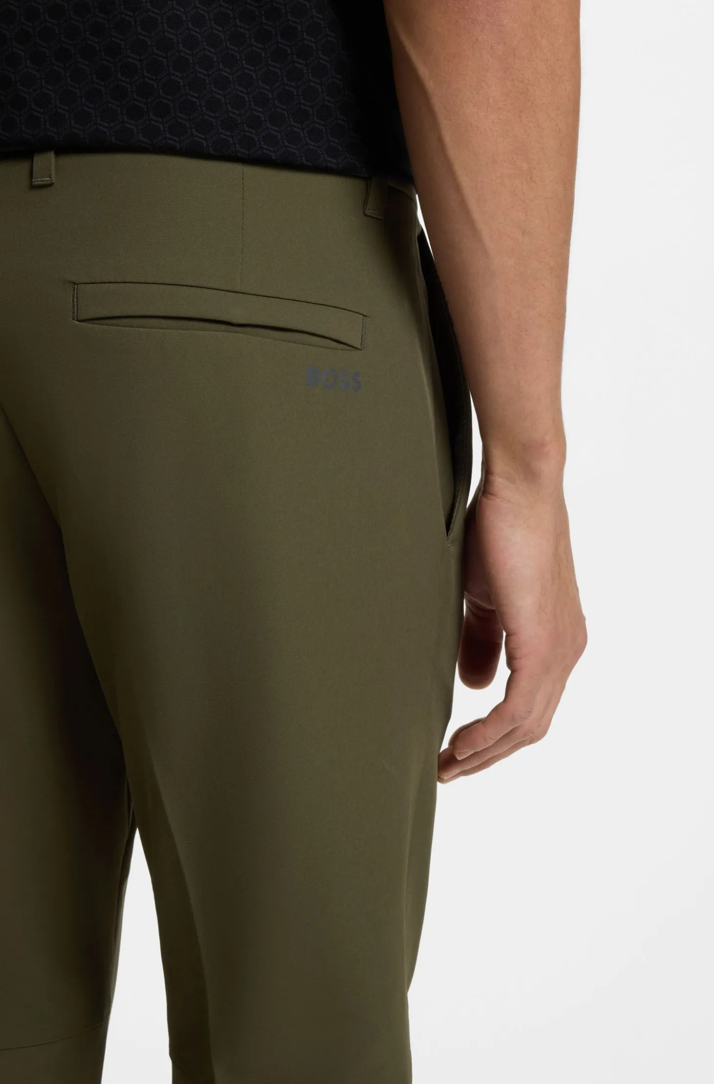 Slim-fit technical trousers with four-way stretch