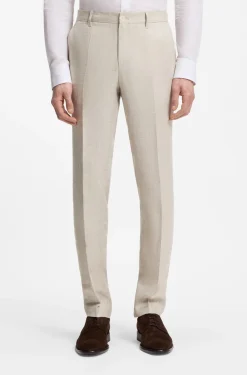 Slim-fit trousers in a linen blend