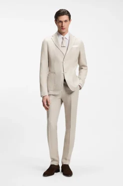 Slim-fit trousers in a linen blend