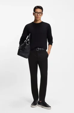 Slim-fit trousers in cotton, cashmere and stretch