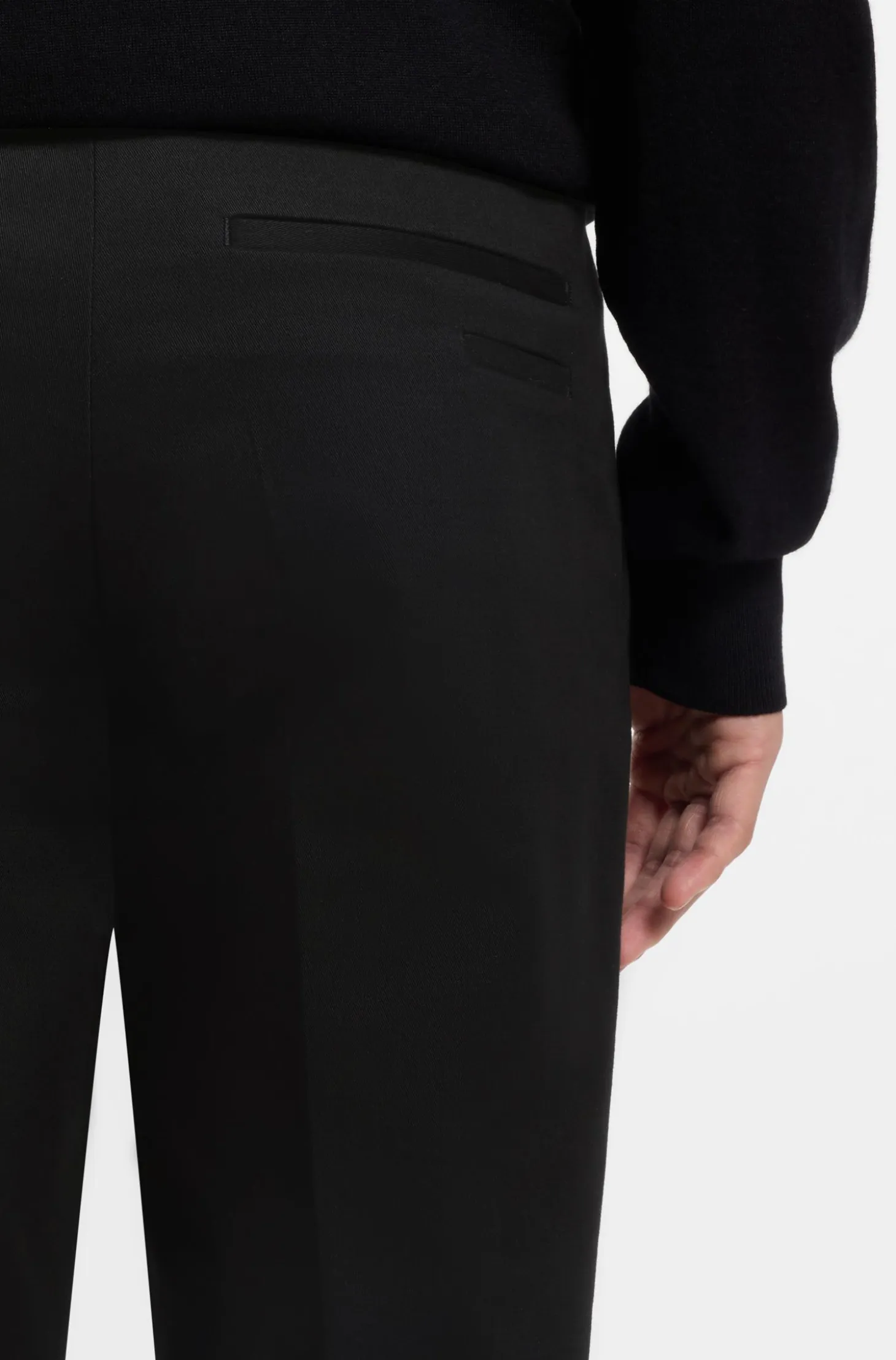 Slim-fit trousers in cotton, cashmere and stretch