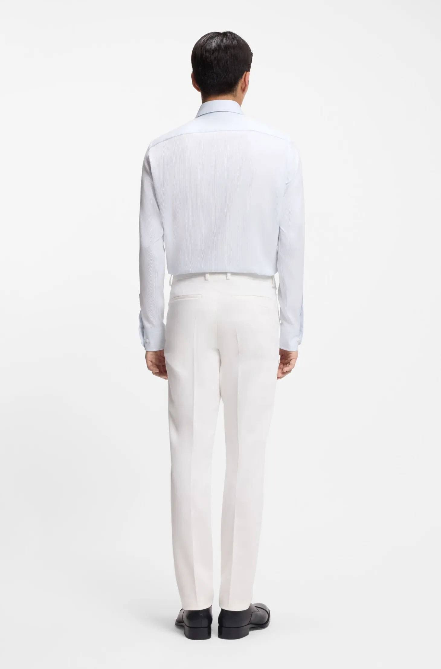 Slim-fit trousers in cotton, cashmere and stretch