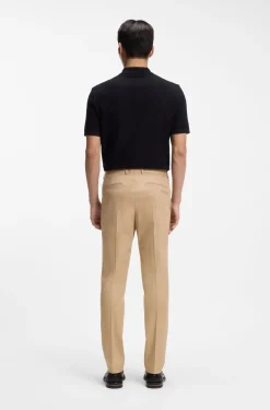 Slim-fit trousers in cotton, silk and stretch