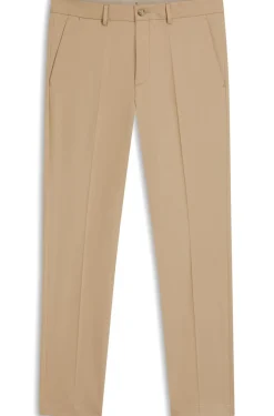 Slim-fit trousers in cotton, silk and stretch