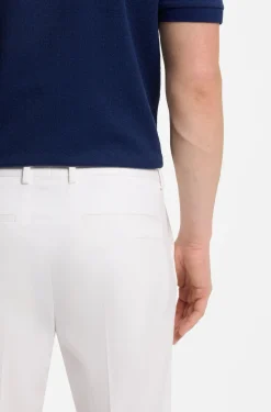 Slim-fit trousers in cotton, silk and stretch