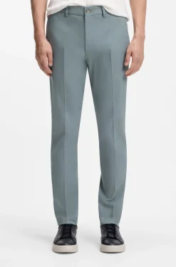 Slim-fit trousers in cotton, silk and stretch