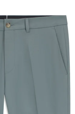Slim-fit trousers in cotton, silk and stretch