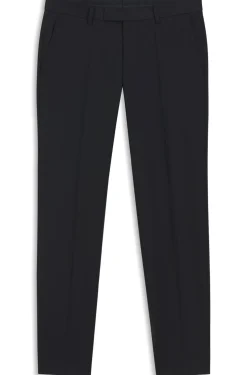 Slim-fit trousers in micro-patterned stretch wool
