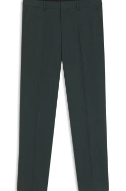 Slim-fit trousers in micro-patterned stretch wool