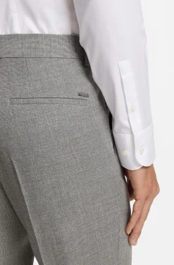 Slim-fit trousers in micro-patterned stretch wool
