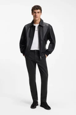 Slim-fit trousers in overdyed stretch satin