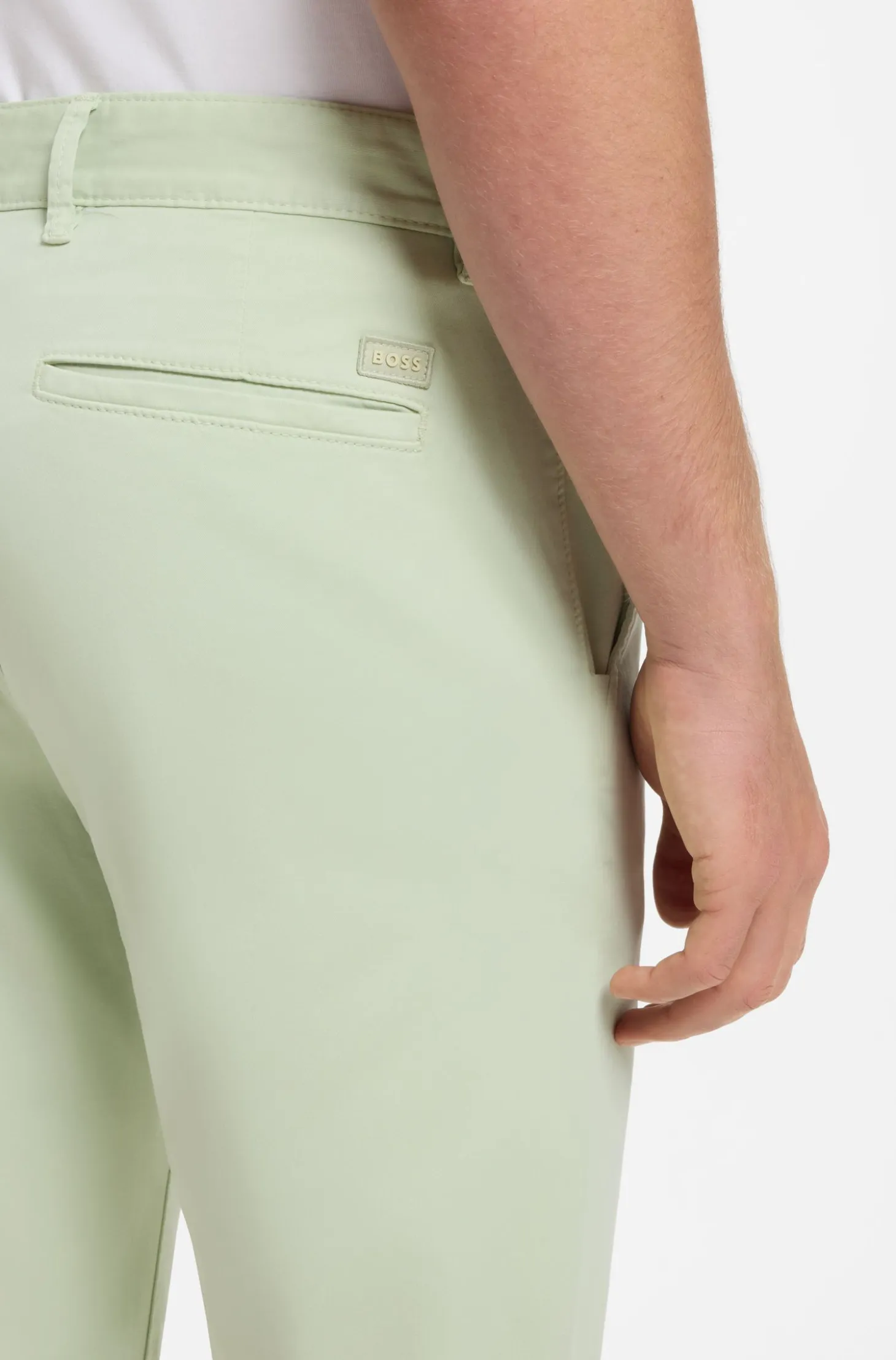 Slim-fit trousers in overdyed stretch satin