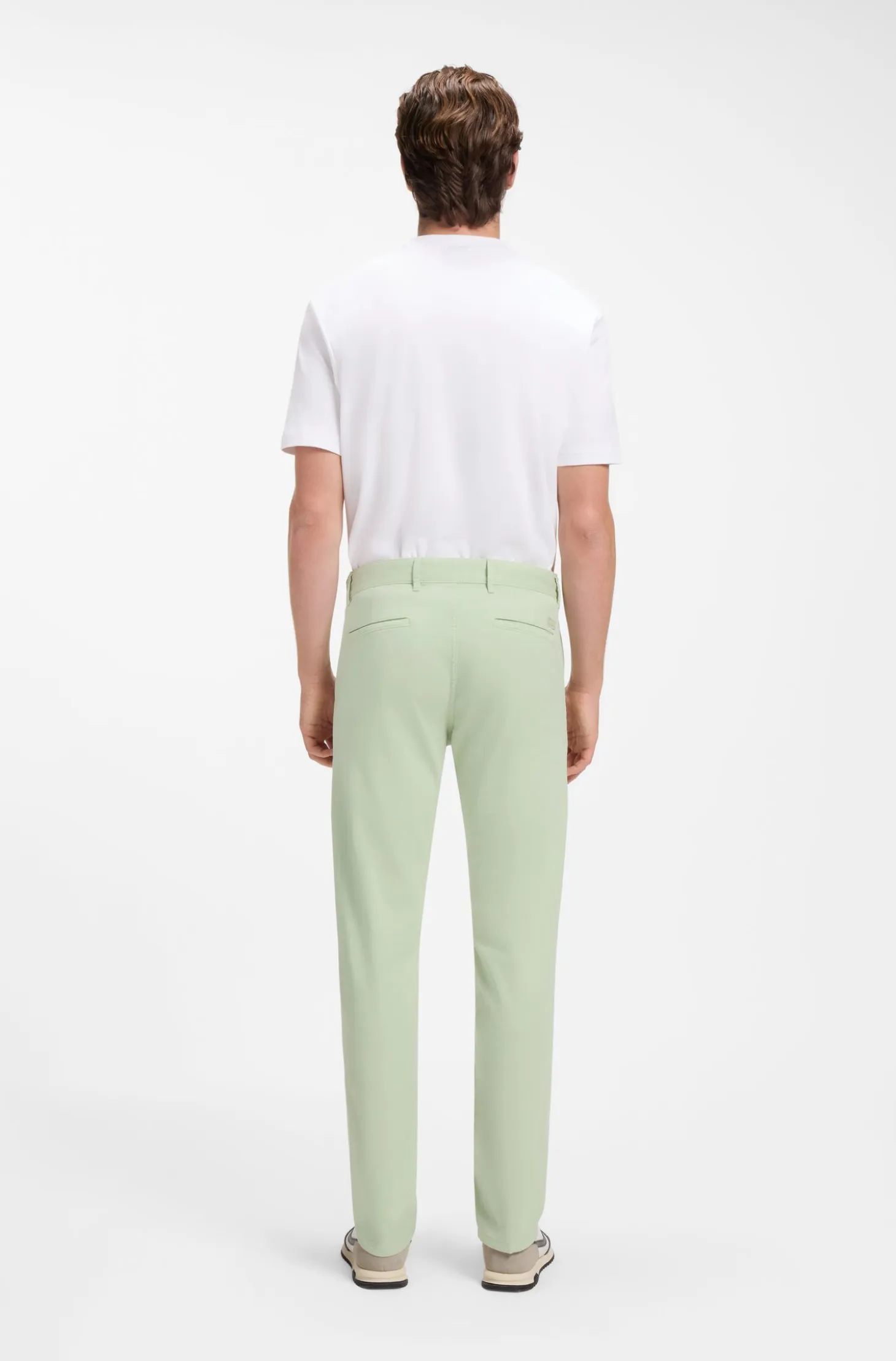 Slim-fit trousers in overdyed stretch satin