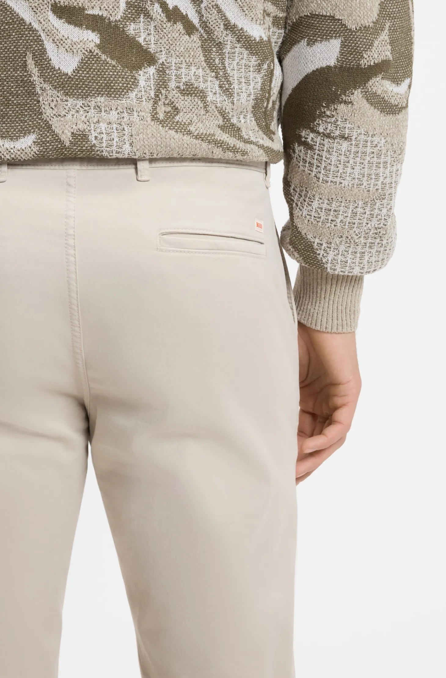 Slim-fit trousers in overdyed stretch satin
