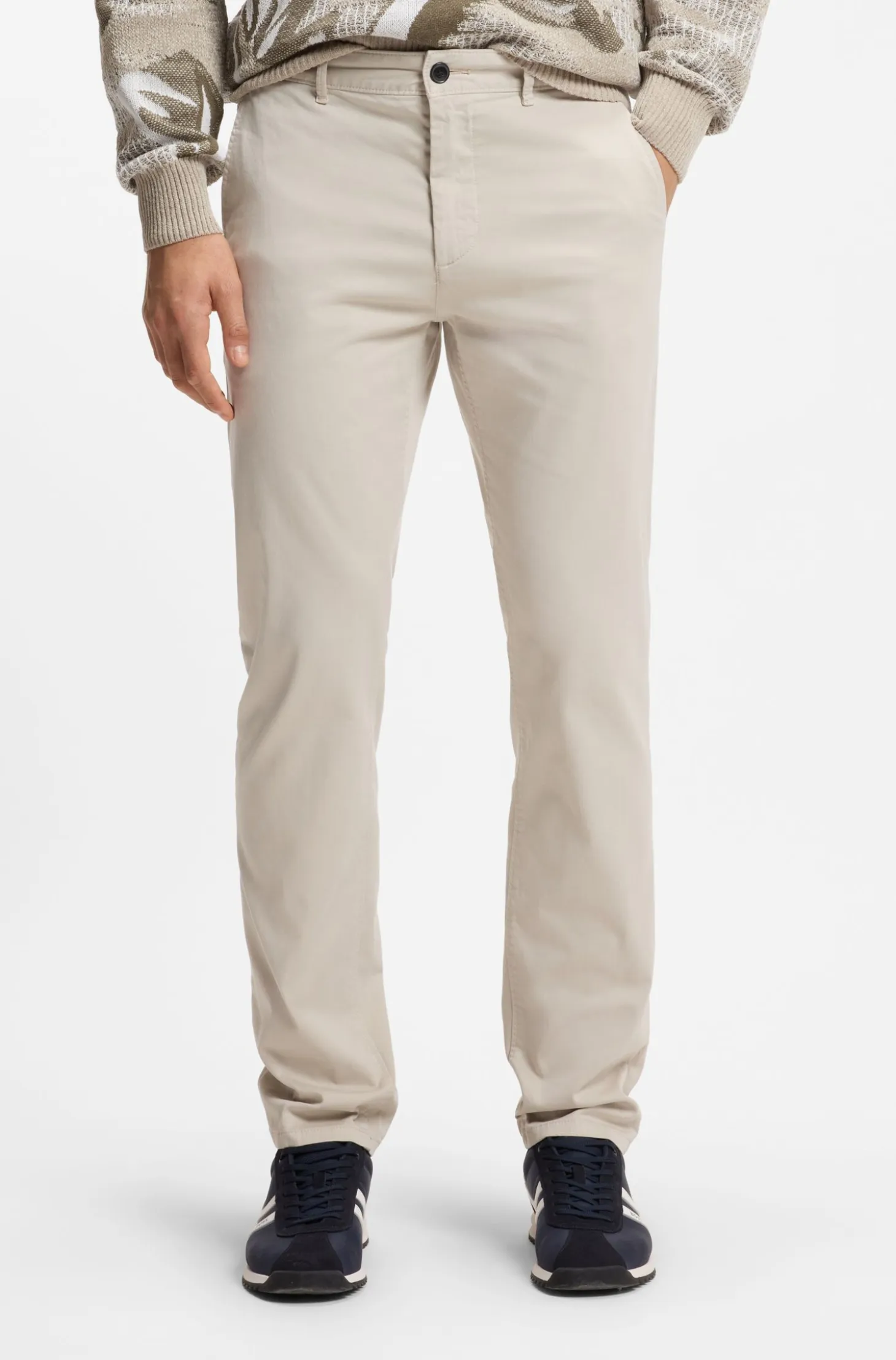 Slim-fit trousers in overdyed stretch satin