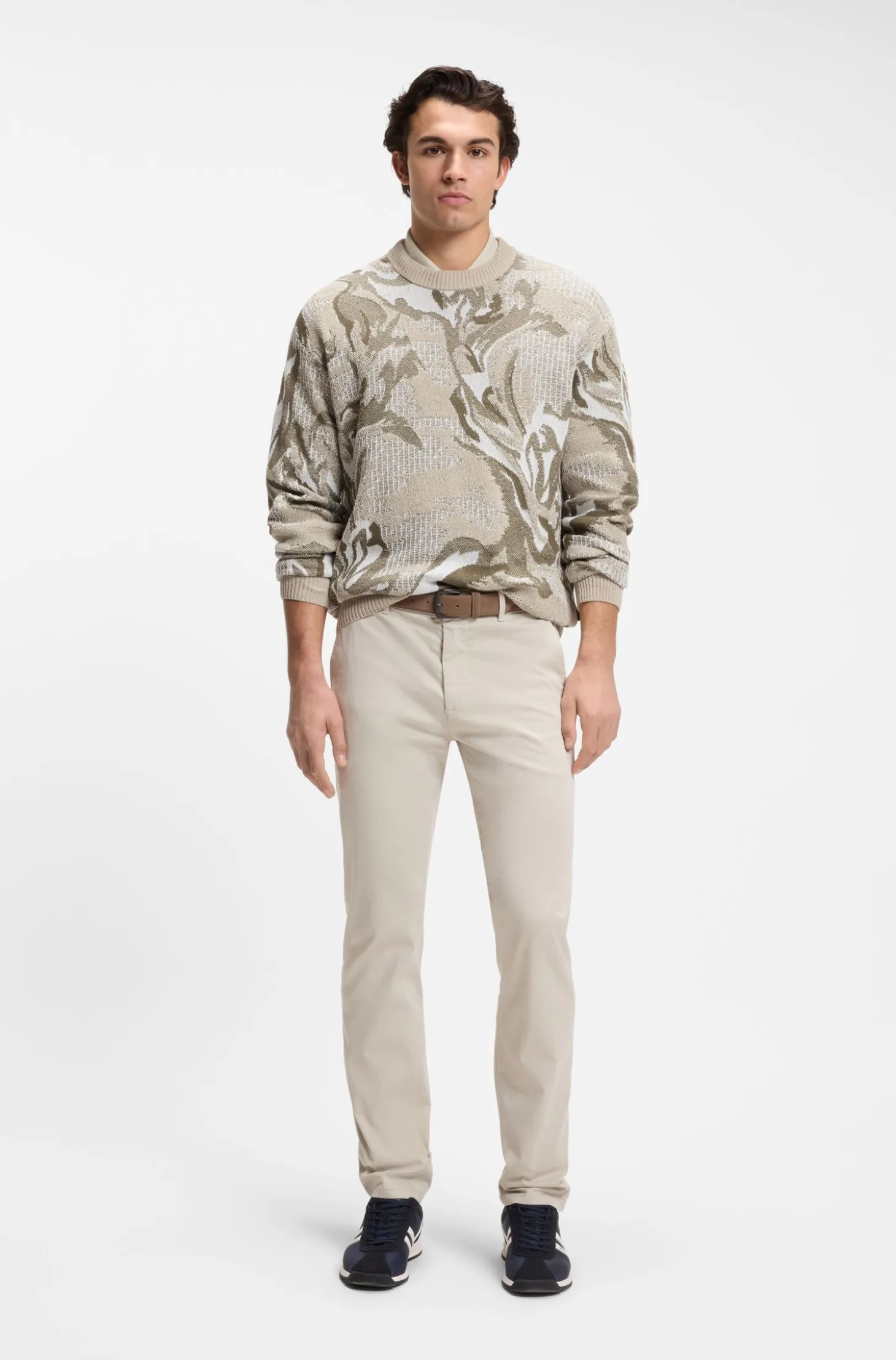 Slim-fit trousers in overdyed stretch satin