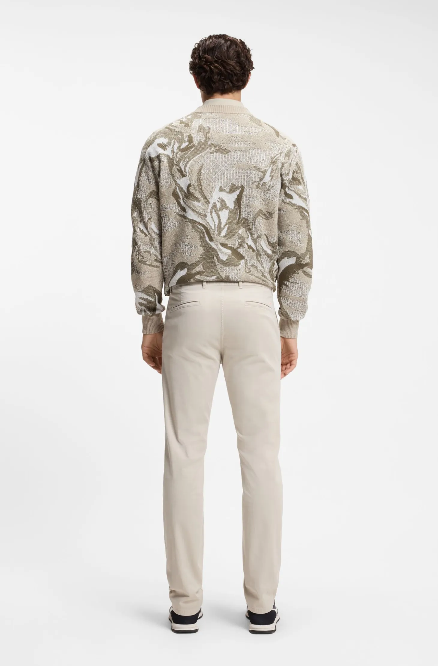 Slim-fit trousers in overdyed stretch satin