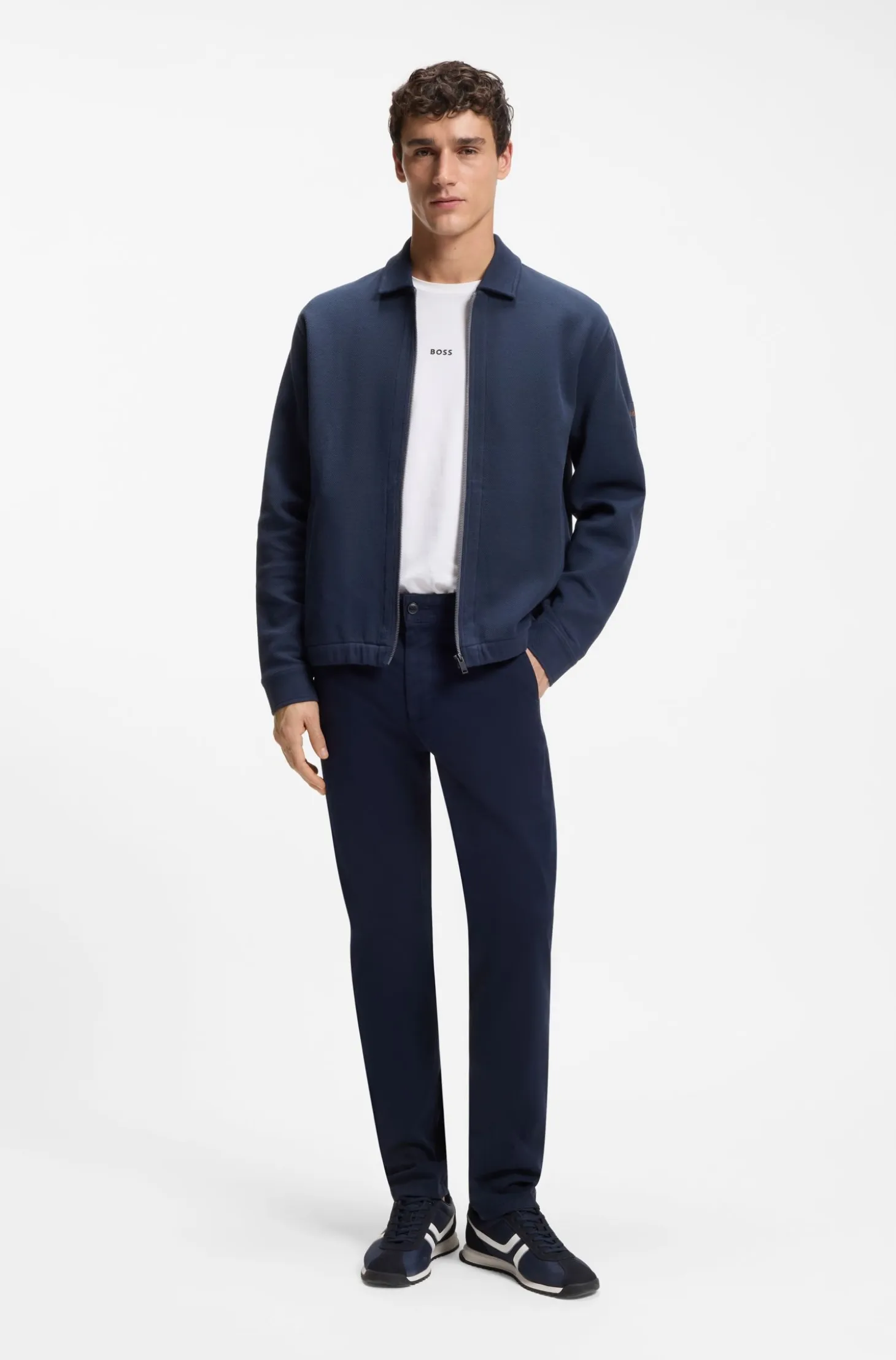 Slim-fit trousers in overdyed stretch satin