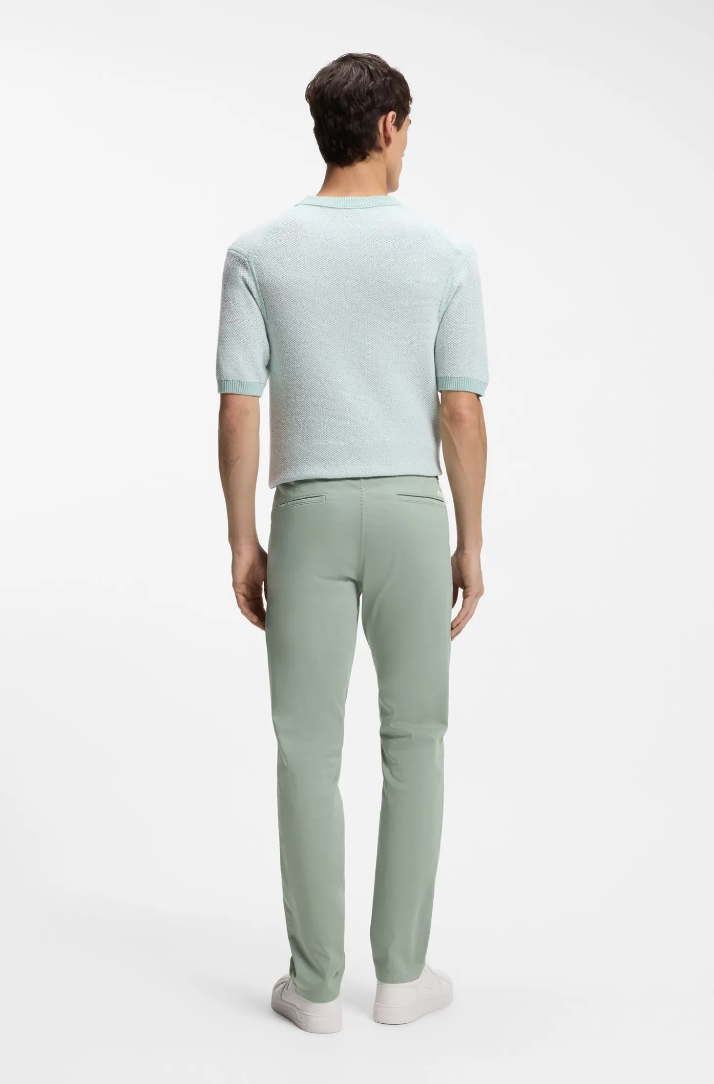 Slim-fit trousers in overdyed stretch satin