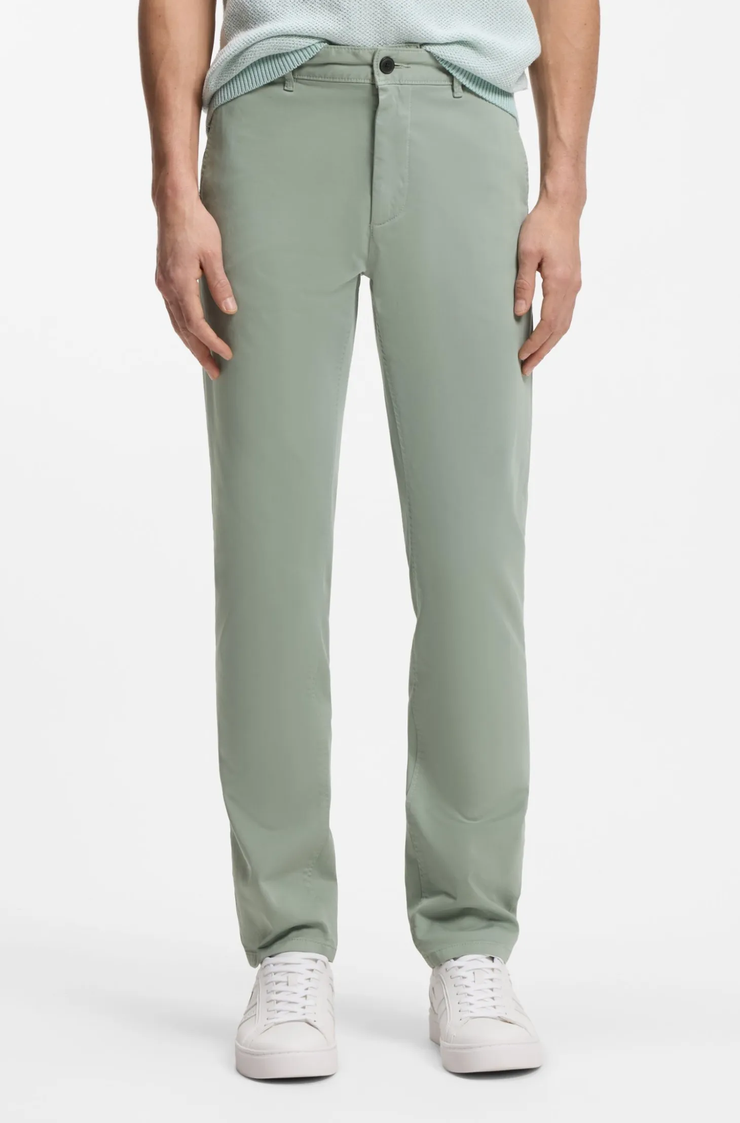 Slim-fit trousers in overdyed stretch satin