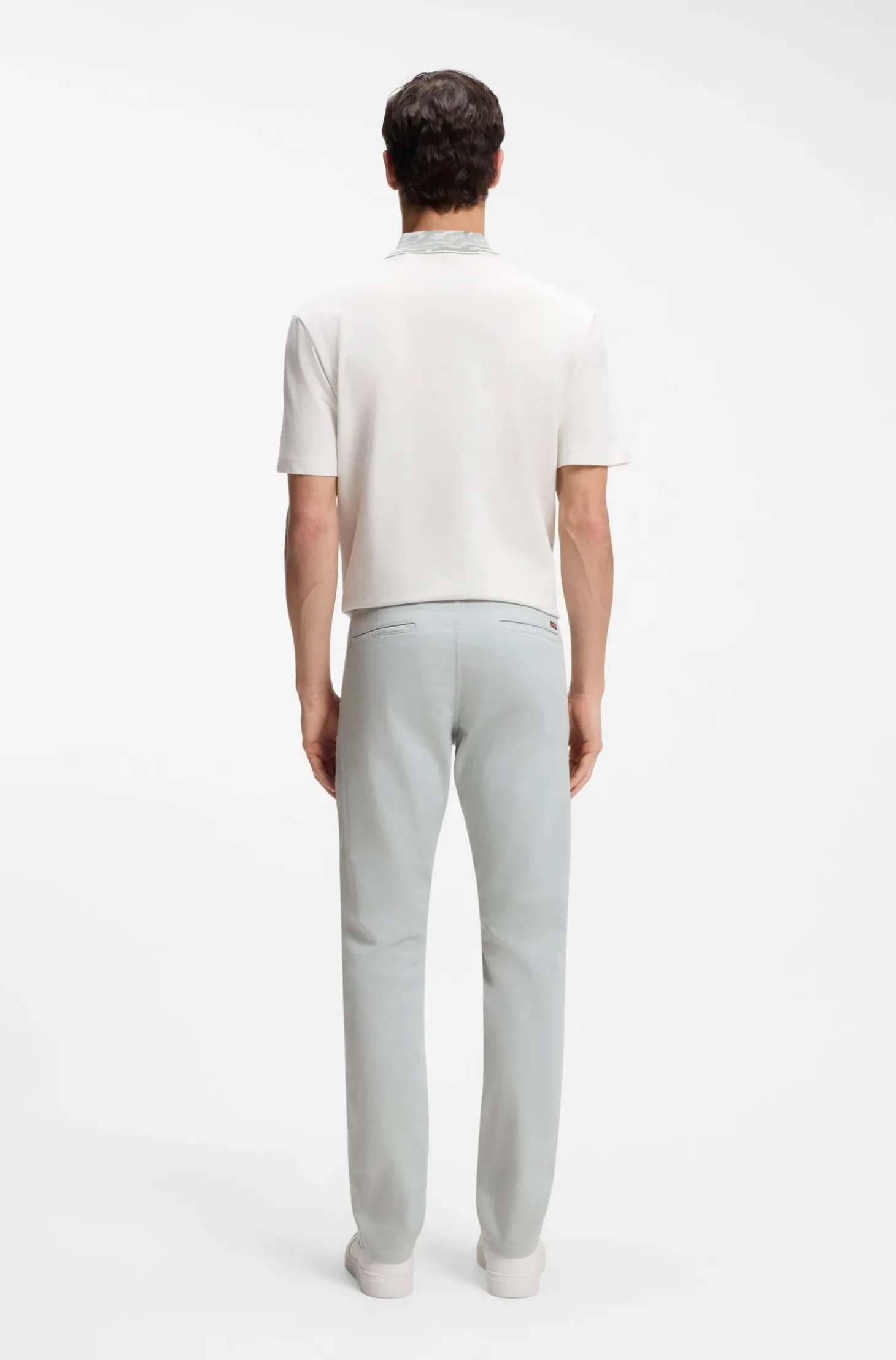 Slim-fit trousers in overdyed stretch satin